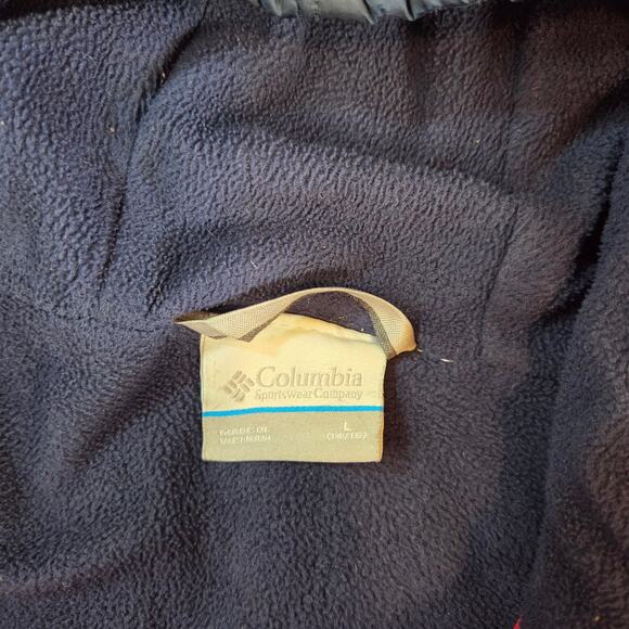 Columbia Youth Large 14/16 Red Navy Quilted Winter Coat w/ Hood - Picture 2 of 12